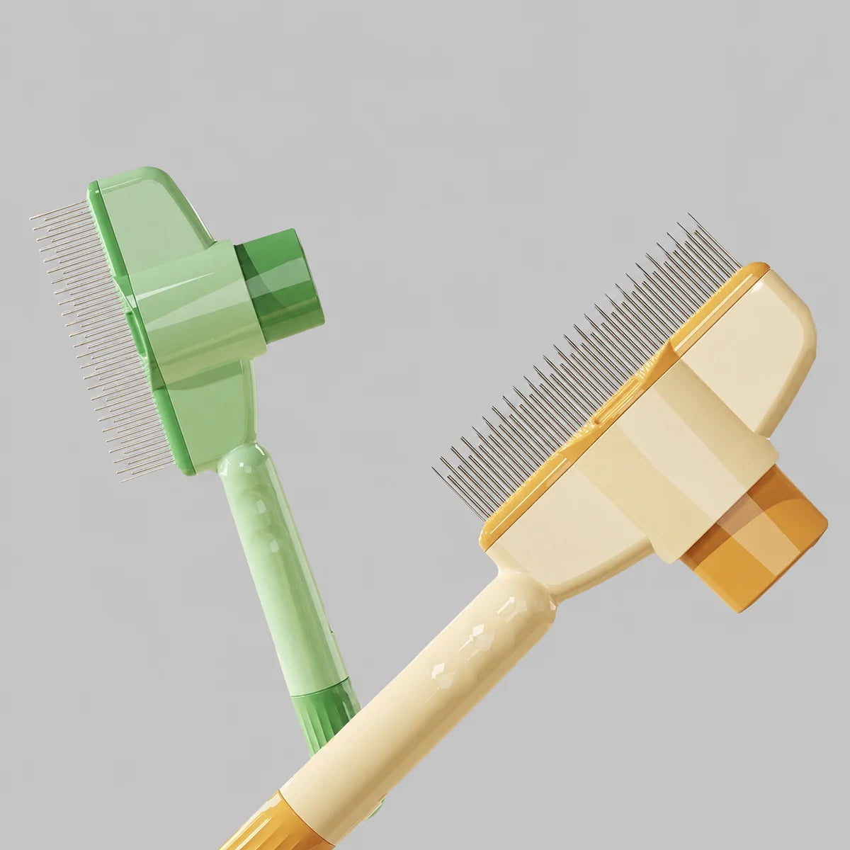 Set Zampely con due spazzole autopulenti, verde salvia e gialla