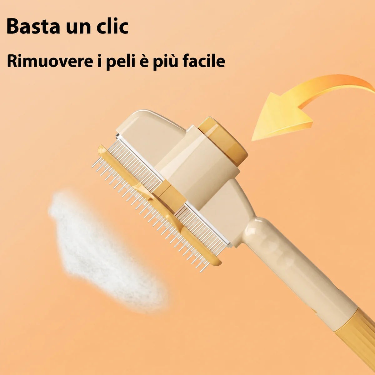 Pulsante della spazzola Zampely: basta un clic per rimuovere il pelo
